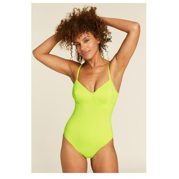 ANDIE Swim The Bermuda One Piece Neon Lemon Small - Picture 2 of 7